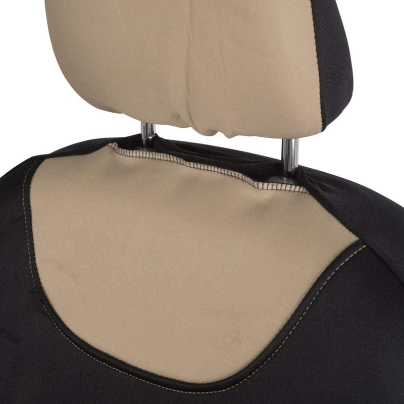 Motor Trend AquaShield Car Seat Covers for Front Seats, Beige – 3 Layer Waterproof Seat Covers, Neoprene Material with Modern Sideless Design, Universal Fit for Auto Truck Van SUV Vehicles & Parts > Vehicle Parts & Accessories > Motor Vehicle Parts > Motor Vehicle Seating Motor Trend   