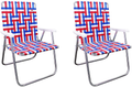 Outdoor Spectator (2-Pack) Classic Reinforced Aluminum Webbed Folding Lawn/Camp Chair (Red) Sporting Goods > Outdoor Recreation > Camping & Hiking > Camp Furniture Outdoor Spectator Red/White/Blue  