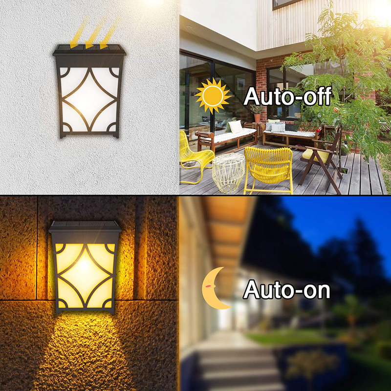 Fudosa Solar Fence Lights, 8 Pack Colorful Garden Decor Lighting Outdoor Waterproof LED Deck Lamps for Patio Wall
