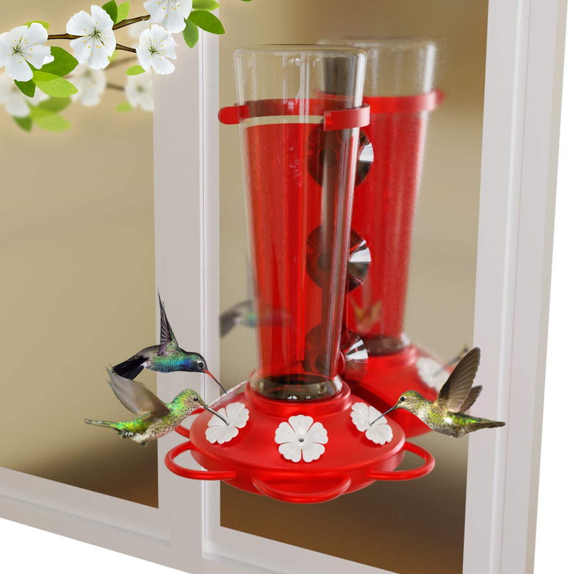 Nature Anywhere Window Hummingbird Feeders for Outdoors Including 3 Colors of Interchangeable Flowers for Hummingbirds Food, Sugar Water and Nectar (Large) Animals & Pet Supplies > Pet Supplies > Bird Supplies > Bird Cage Accessories > Bird Cage Food & Water Dishes Nature Anywhere Large  