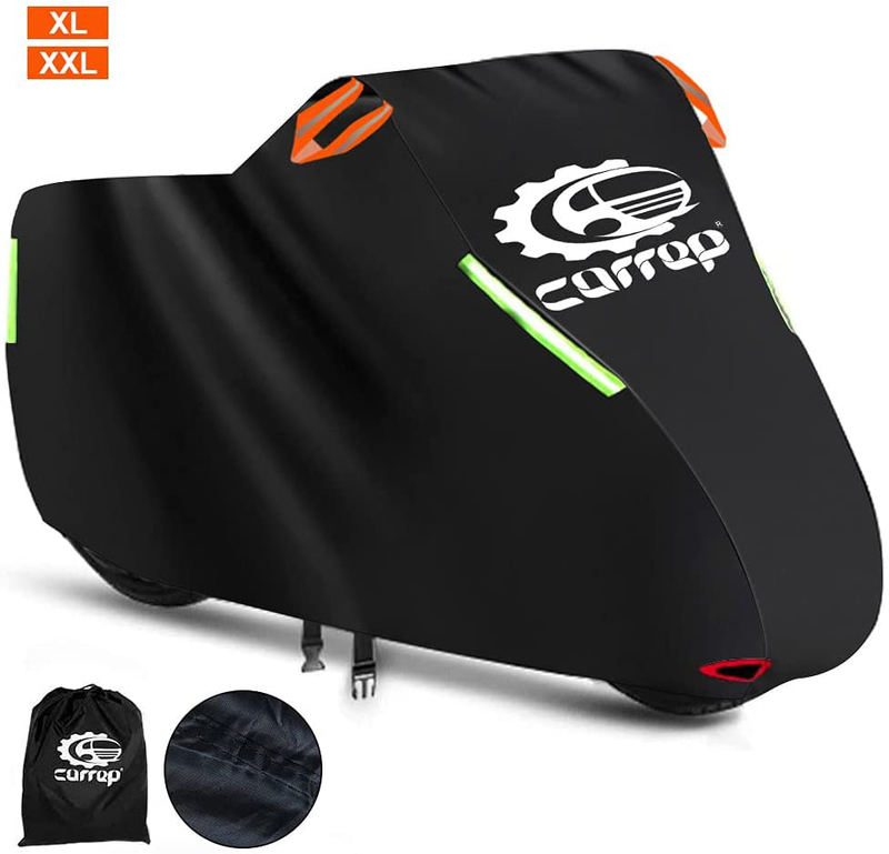 Upgraded XXL Motorcycle Cover Waterproof Outdoor - Thicker and Tear Proof Scooter Cover Against Dust Rain UV - Compatible with 104'' Harley Davison, Honda, Yamaha (XXL) Vehicles & Parts > Vehicle Parts & Accessories > Vehicle Maintenance, Care & Decor > Vehicle Covers > Vehicle Storage Covers > Motorcycle Storage Covers Helen Butler XL  