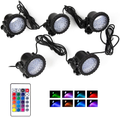 Pond Lights Waterproof 36 LED Underwater Submersible Fountain Light IP68 Landscape Spotlight, Remote Control Multi-Color Dimmable Memory for Pond Garden Yard Lawn Pathway, Set of 6  SHOYO 5 in Set  