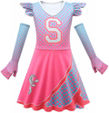 Fayyyykids Girls Cheerleader Toddler Dress Up Zombies 2 Halloween Costume with Long Sleeve Glove Apparel & Accessories > Costumes & Accessories > Costumes Fayyyykids Red 6-8Y 