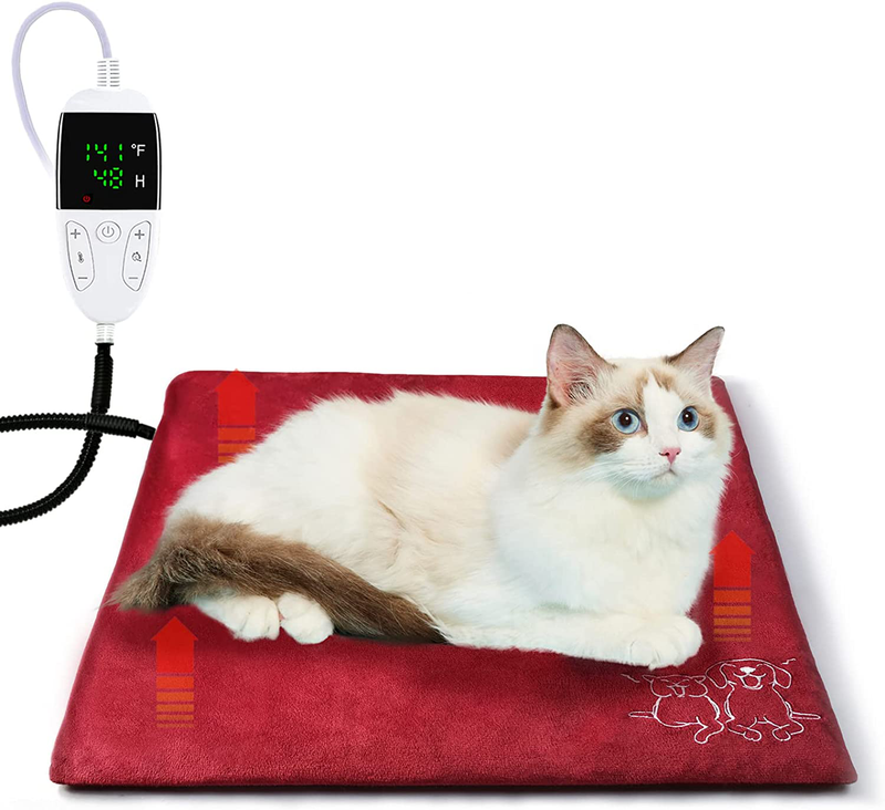Pet Heating Pad, Cats Dogs Heated Pad Temperature Adjustable with 5-Level Timer, Indoor Electric Pet Warming Mat with Chew Resistant Cord, Heated Cat Bed with Waterproof and Auto-Off, Heated Pet Mat… Animals & Pet Supplies > Pet Supplies > Cat Supplies > Cat Beds Nonaavail Small  