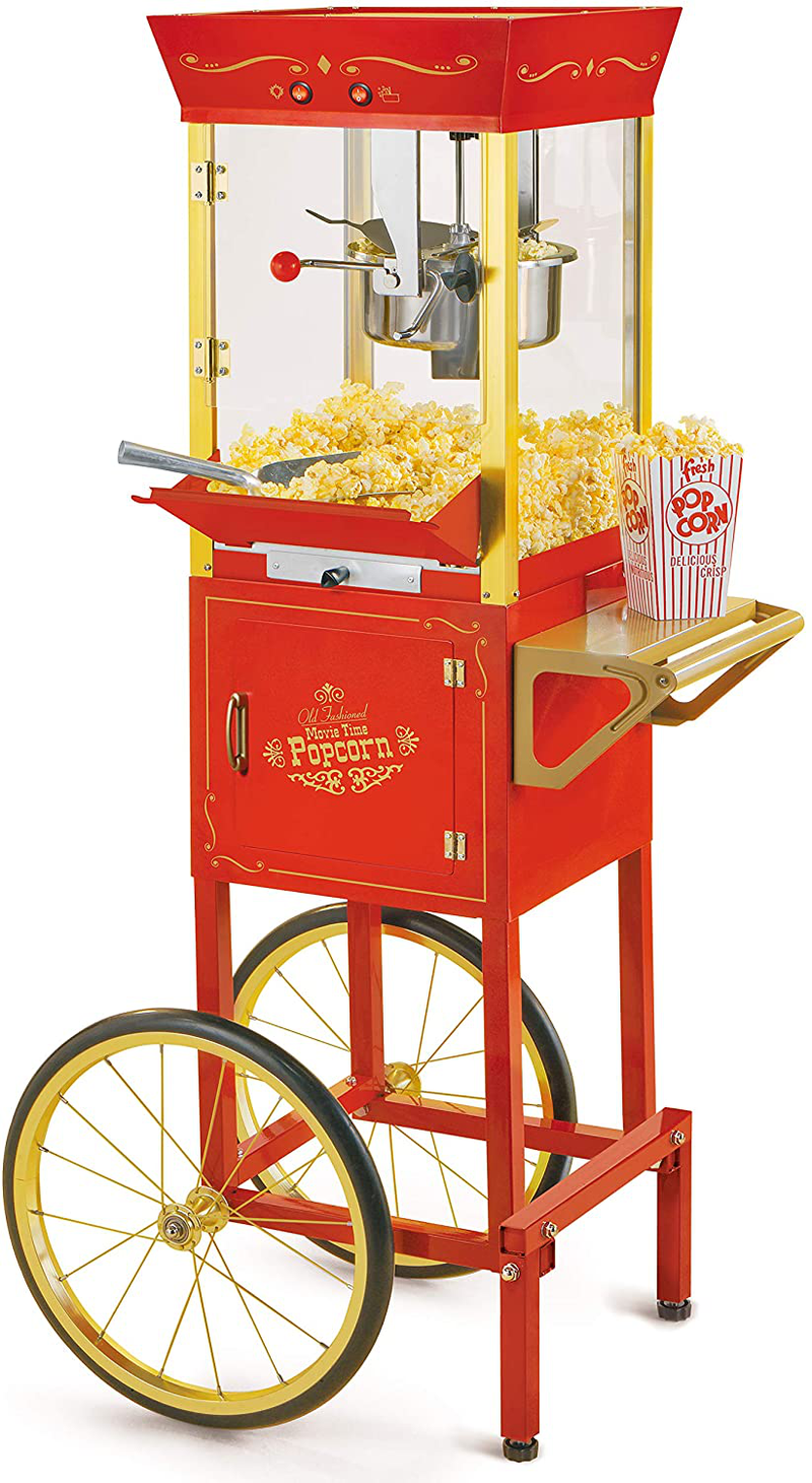 NOSTALGIA Concession CCP510 Vintage Professional Popcorn Cart-New 8-Ounce Kettle-53 Inches Tall-Red Home & Garden > Kitchen & Dining > Kitchen Tools & Utensils > Kitchen Knives Nostalgia Red  