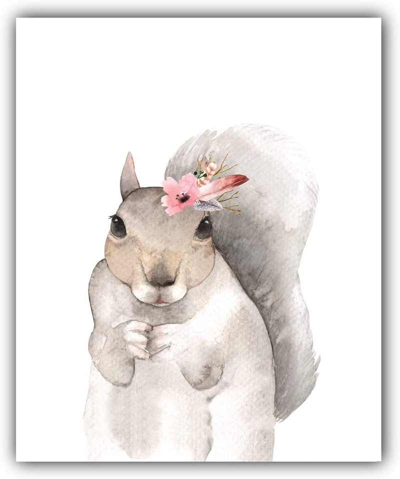Designs by Maria Inc. Woodland Floral Crown Animals Nursery Decor Watercolor Art Posters | Set of 6 (Unframed) 8x10 Prints Home & Garden > Decor > Seasonal & Holiday Decorations MARIA   