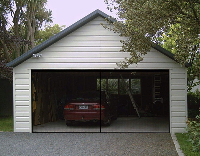 Garage Door Screens - 2 Car Door 16X7 Ft - Bottom of the Screen Is Weighted - Self Sealing Fiberglass Mesh Magnetic Closure for Quick Entry-Easy to Install. (16X7FT, Black) Sporting Goods > Outdoor Recreation > Camping & Hiking > Mosquito Nets & Insect Screens Oiyeefo   