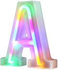Neon Letter Lights 26 Alphabet Letter Bar Sign Letter Signs for Wedding Christmas Birthday Partty Supplies,USB/Battery Powered Light Up Letters for Home Decoration-Colourful J Home & Garden > Decor > Seasonal & Holiday Decorations& Garden > Decor > Seasonal & Holiday Decorations WARMTHOU Letter-a  