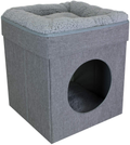 Kitty City Large Cat Bed, Stackable Cat Cube, Indoor Cat House/Cat Condo, Cat Scratcher Animals & Pet Supplies > Pet Supplies > Cat Supplies > Cat Beds SportPet Designs Gray Cube  