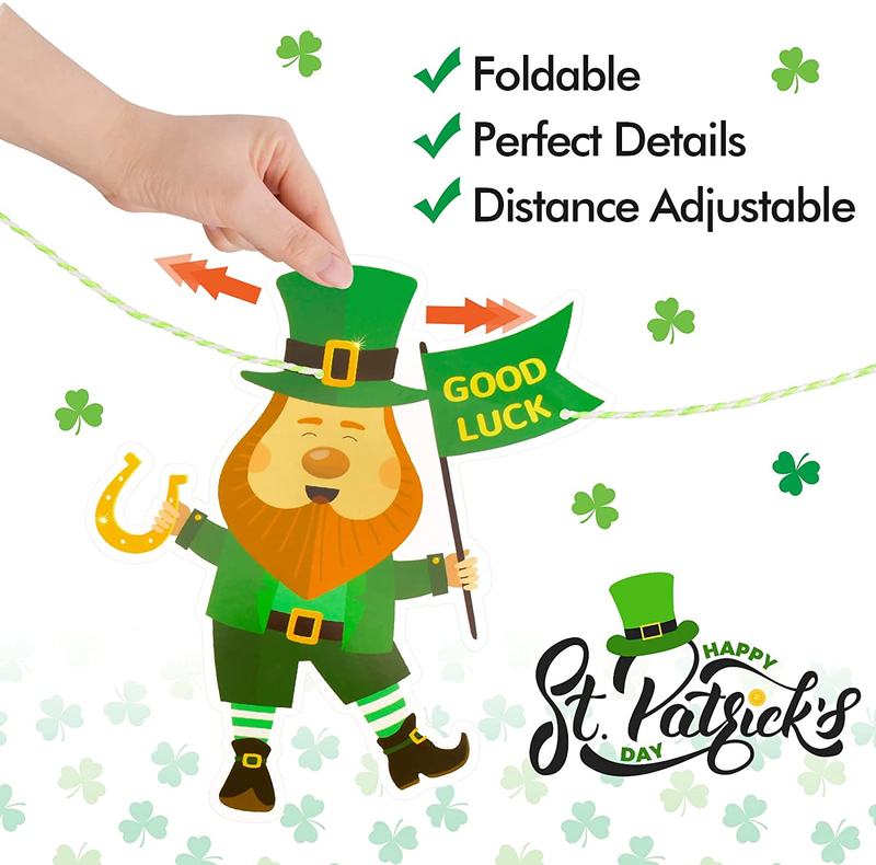 St Patricks Day Decorations,St. Patricks Day Decor for Home Banner, Lucky Shamrock Clover Leprechaun Hat Beers for Lucky Day,Saint Patricks Day Irish Party Decorations Supplies Accessories Arts & Entertainment > Party & Celebration > Party Supplies Likeny   
