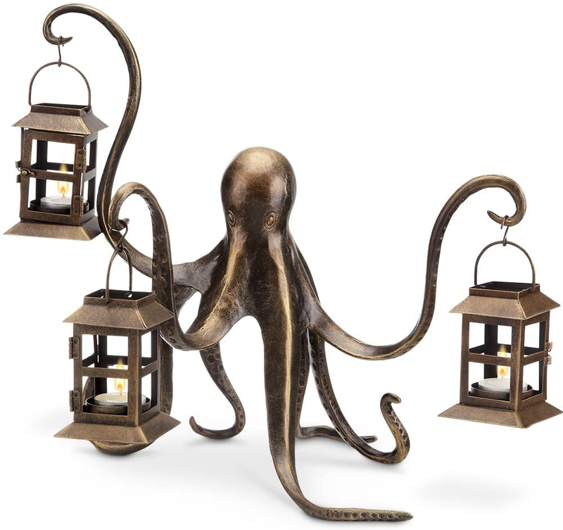 Spi Home Octopus Lantern,Brown,13.5" x 18" x 15" Home & Garden > Decor > Home Fragrance Accessories > Candle Holders SPI Home   