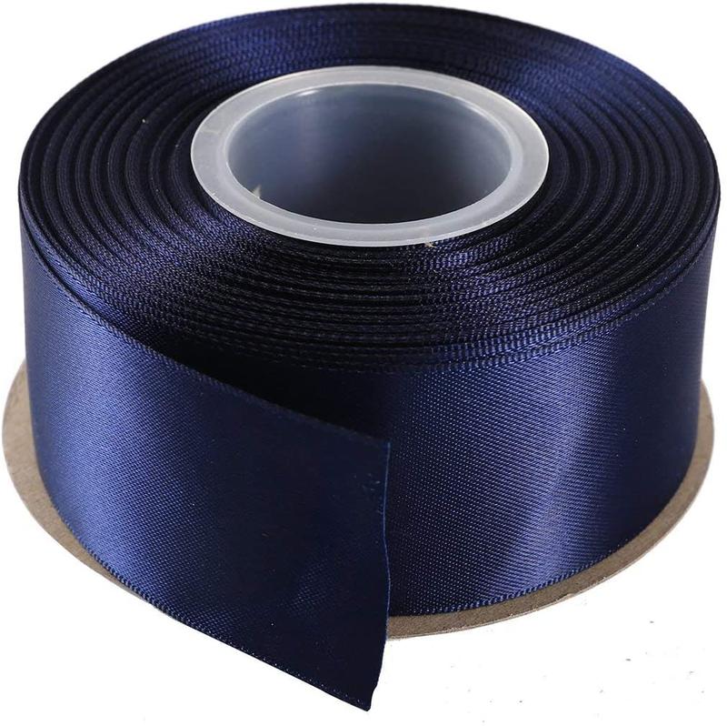 ITIsparkle 11/2" Inch Double Faced Satin Ribbon 25 Yards-Roll Set for Gift Wrapping Party Favor Hair Braids Hair Bow Baby Shower Decoration Floral Arrangement Craft Supplies, Vanilla Ribbon Arts & Entertainment > Hobbies & Creative Arts > Arts & Crafts > Art & Crafting Materials > Embellishments & Trims > Ribbons & Trim ITIsparkle Navy  