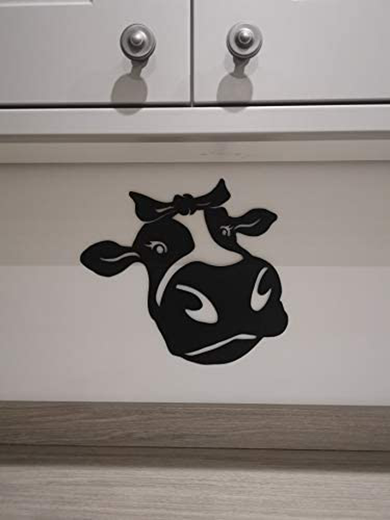 Cow Wall Decor - Cute Metal Farmhouse Wall Art For Your Kitchen | Rustic, Black Textured Finish | Easy to Hang | Perfect Size 13.5 x14 in | Made in UK Home & Garden > Decor > Artwork > Sculptures & Statues Harvey & Boo   