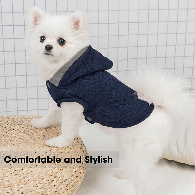 Dog Sweater with Fleece Lining, Winter Dog Coat, Dog Hoodie, Small Pet Jacket, Warm Puppy Clothes with Hood for Small Medium Dog Cat Boy Girl Animals & Pet Supplies > Pet Supplies > Dog Supplies > Dog Apparel Petglad   