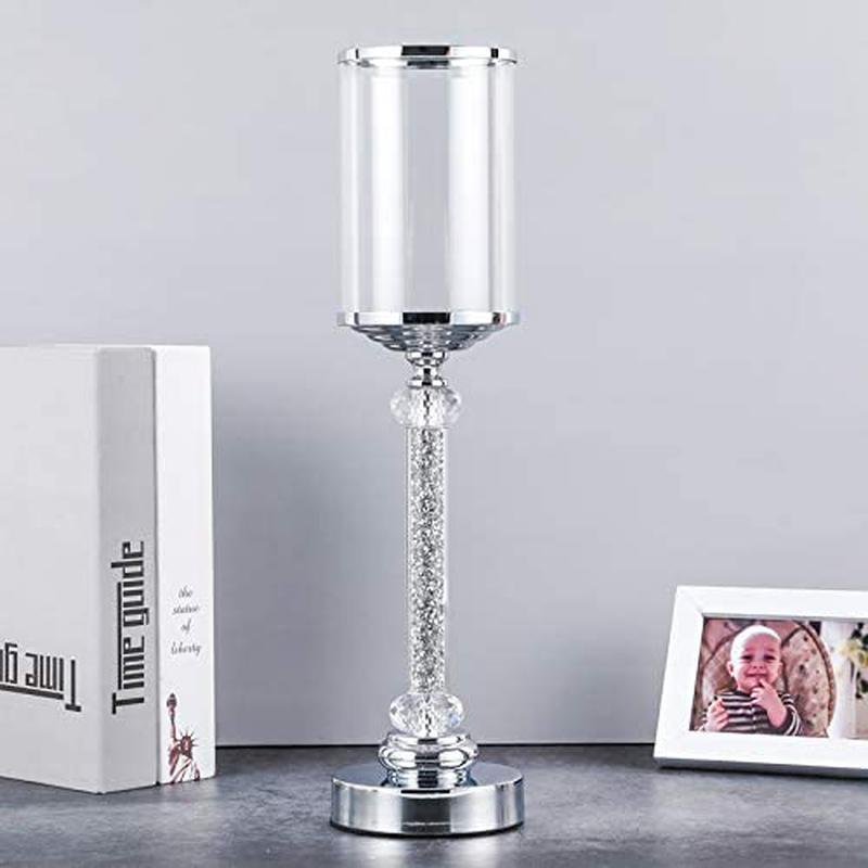 Pillar Candle Holder with Lid,Crystal Candle Holders for Pillar Candle, Metal Crystal Candlesticks Holder for Coffee Dining Table, Wedding, Christmas ,Halloween, Home Decor Home & Garden > Decor > Home Fragrance Accessories > Candle Holders Hanjue   