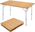 Kingcamp Bamboo Heavy Duty 176 Lbs Environmental Protection Oversize Anti-Uv Portable Folding Table, Picnic, Camping, Three Heights,4-6 People Sporting Goods > Outdoor Recreation > Camping & Hiking > Camp Furniture KingCamp Desktop 47.2" X 27.6", 6-person  