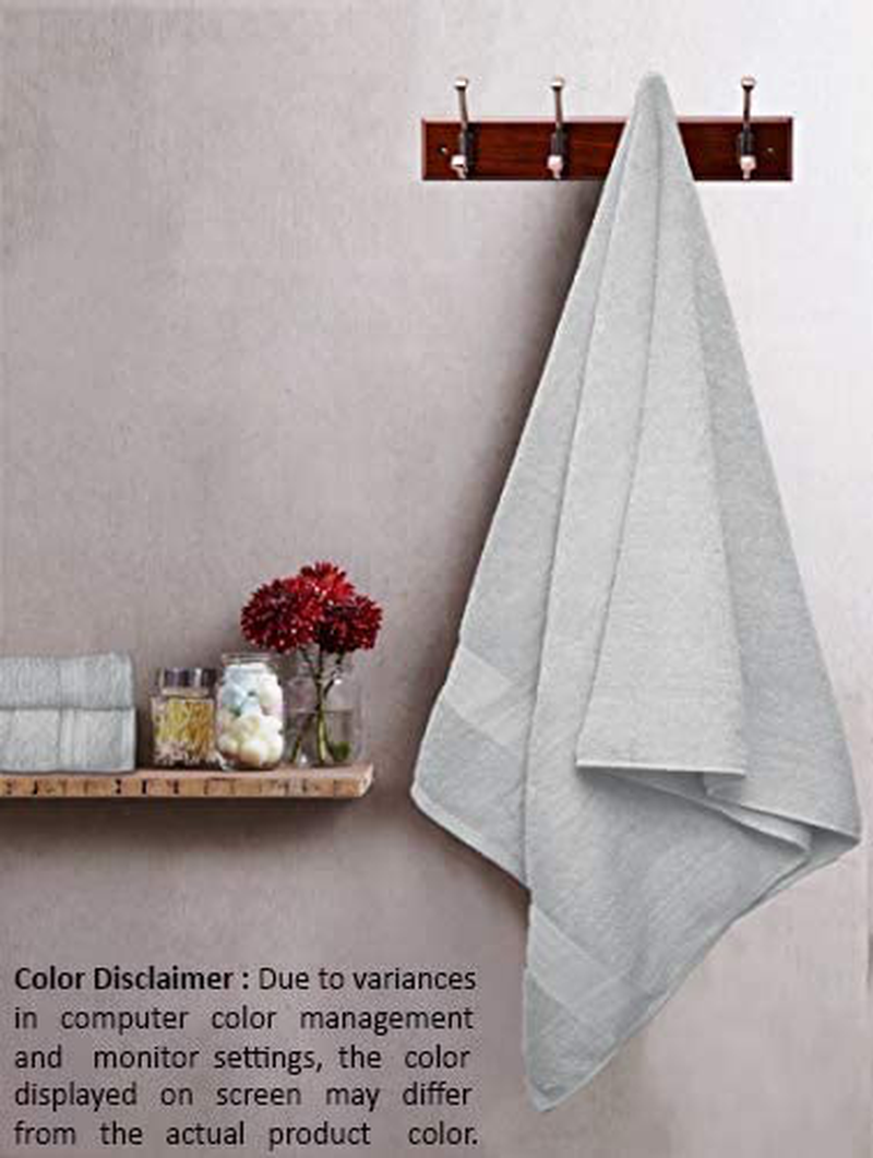 Glamburg Ultra Soft 8 Piece Towel Set - 100% Pure Ring Spun Cotton, Contains 2 Oversized Bath Towels 27x54, 2 Hand Towels 16x28, 4 Wash Cloths 13x13 - Ideal for Everyday use, Hotel & Spa - Light Grey Home & Garden > Linens & Bedding > Towels GLAMBURG   