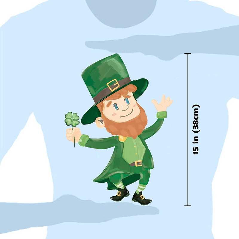 Ivenf St. Patricks Day Decorations Window Clings Decor, Large Shamrocks Leprechaun Top Hat Gold Coins for Kids School Home Office Accessories Party Supplies Gifts, 6 Sheets 105 Pcs