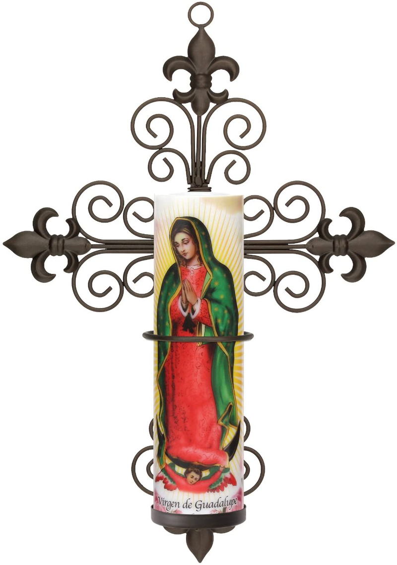 The Virgin of Guadalupe LED Flameless Devotion Prayer Candle, Religious Gift, 6 Hour Timer for More Hours of Enjoyment and Devotion! Dimensions 8.1875" x 2.375"
