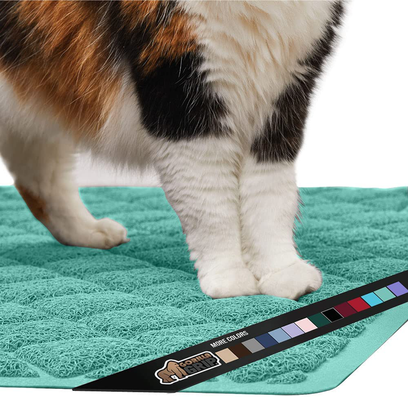 Gorilla Grip Ultimate Cat Litter Mat, Cleaner Floors, Less Waste, Soft on Kitty Paws, Easy Clean Trapper, Large Size Liner Trap Mats, Scatter Control, Traps Mess from Box, Accessories for Cats Animals & Pet Supplies > Pet Supplies > Cat Supplies > Cat Litter Gorilla Grip Mint Large (35" x 23") 