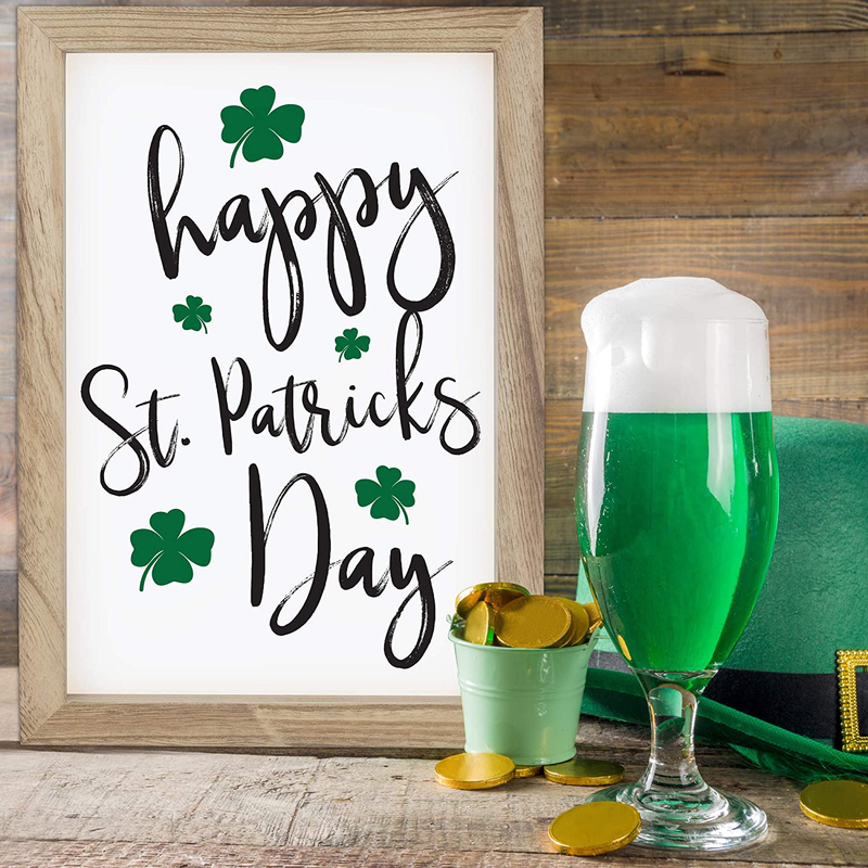 Farmhouse Wall Decor Signs for St Patricks Day Decorations and Easter with Interchangeable Sayings - Rustic 11X16” Wood Picture Frame with 10 Designs - Easy to Hang Indoor Decor for Your Home Arts & Entertainment > Party & Celebration > Party Supplies KIBAGA   