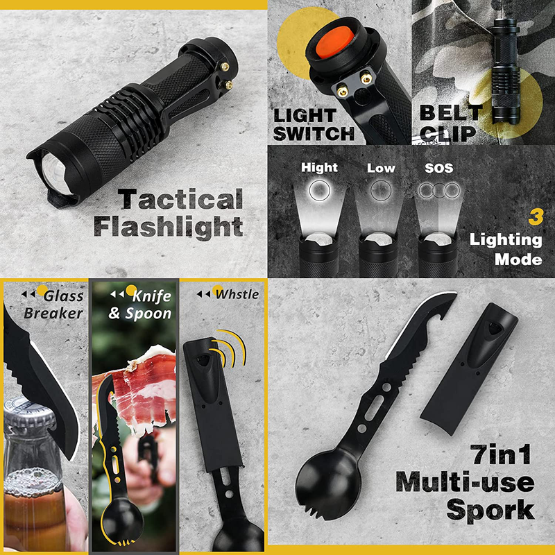 Gifts for Men Dad Husband, Survival Gear and Equipment 12 in 1, Survival Kit, Christmas Stocking Stuffers, Fishing Hunting Camping Birthday Gifts for Him Teen Boy Boyfriend Women, Cool Gadgets Stuff Sporting Goods > Outdoor Recreation > Camping & Hiking > Camping Tools Veitorld   