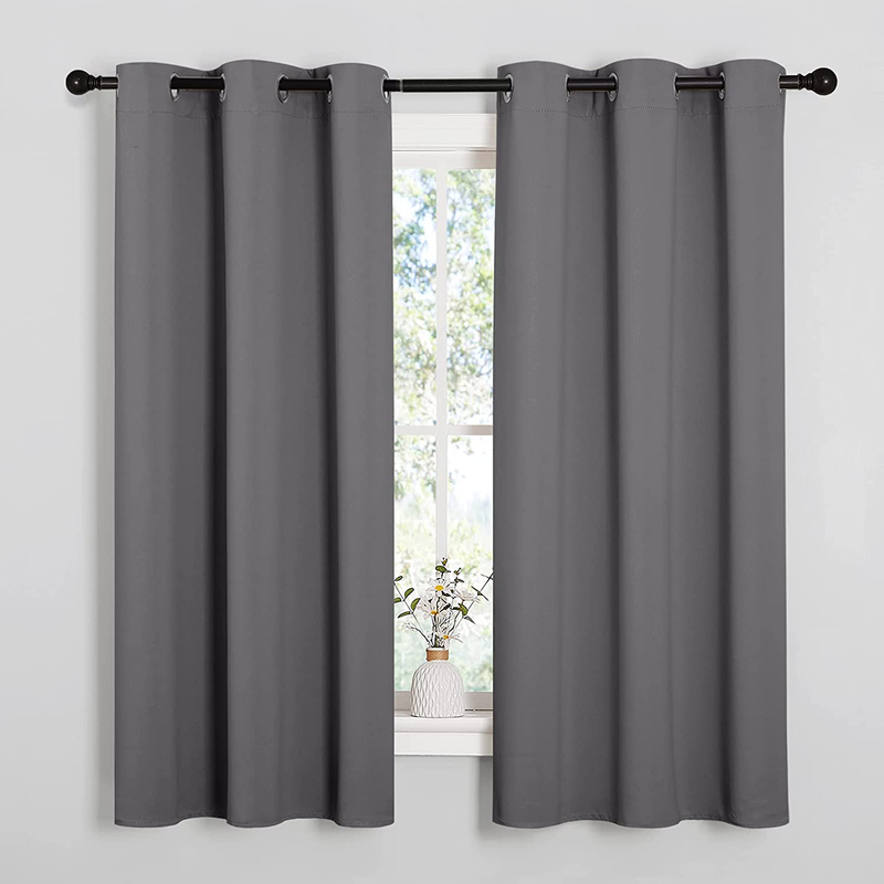 NICETOWN Thermal Insulated Grommet Blackout Curtains for Bedroom (2 Panels, W42 x L63 -Inch,Grey)