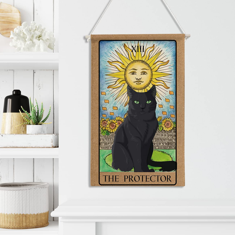 Tarot Theme Hanging Poster Wall Art Prints Tarot Card the Protector Canvas Flag Banner Scroll Ready to Hang Home Sign Wall Decor (13 Inch X 24 Inch) Home & Garden > Decor > Artwork > Posters, Prints, & Visual Artwork Dolimifa   