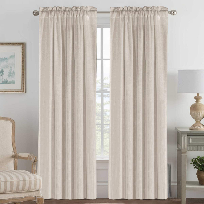 Linen Curtains Light Filtering Privacy Protecting Panels Premium Soft Rich Material Drapes with Rod Pocket, 2-Pack, 52 Wide x 96 inch Long, Natural Home & Garden > Decor > Window Treatments > Curtains & Drapes H.VERSAILTEX Angora 52"W x 84"L 