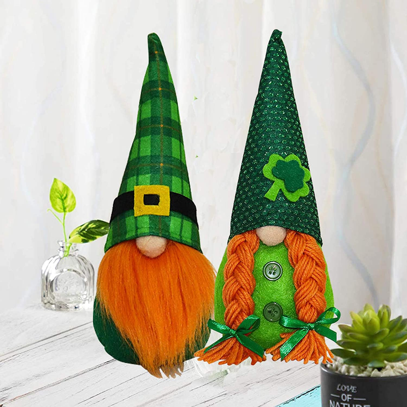 Medoore 2 Pack St. Patrick'S Day Gnome Decorations, Irish Leprechaun Swedish Gnome Ornaments Green Irish Leprechaun Tomte Gnomes Doll Elf for Home Decoration Arts & Entertainment > Party & Celebration > Party Supplies Medoore   