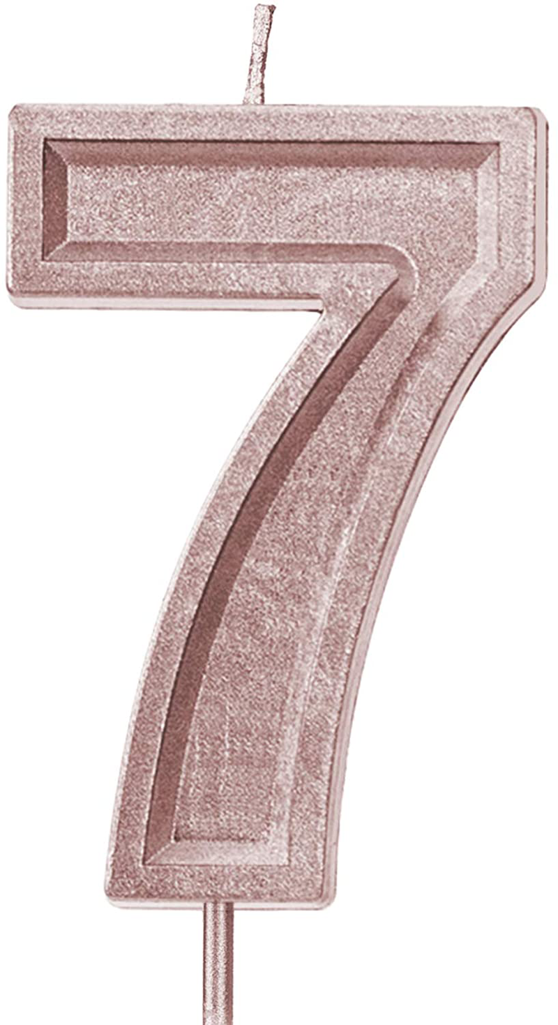 LUTER 2.76 Inches Large Rose Gold Glitter Birthday Candles Birthday Cake Candles Number Candles Cake Topper Decoration for Wedding Party Kids Adults, Number 1 Home & Garden > Decor > Home Fragrances > Candles LUTER 7  