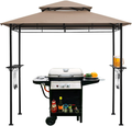 DikaSun BBQ Grill Gazebo 8' x 5' Double Tiered Barbecue Canopy BBQ Grill Tent w/Air Vent for Outdoor Party Patio Wedding Home & Garden > Lawn & Garden > Outdoor Living > Outdoor Structures > Canopies & Gazebos DikaSun Beige Woven Shelves 
