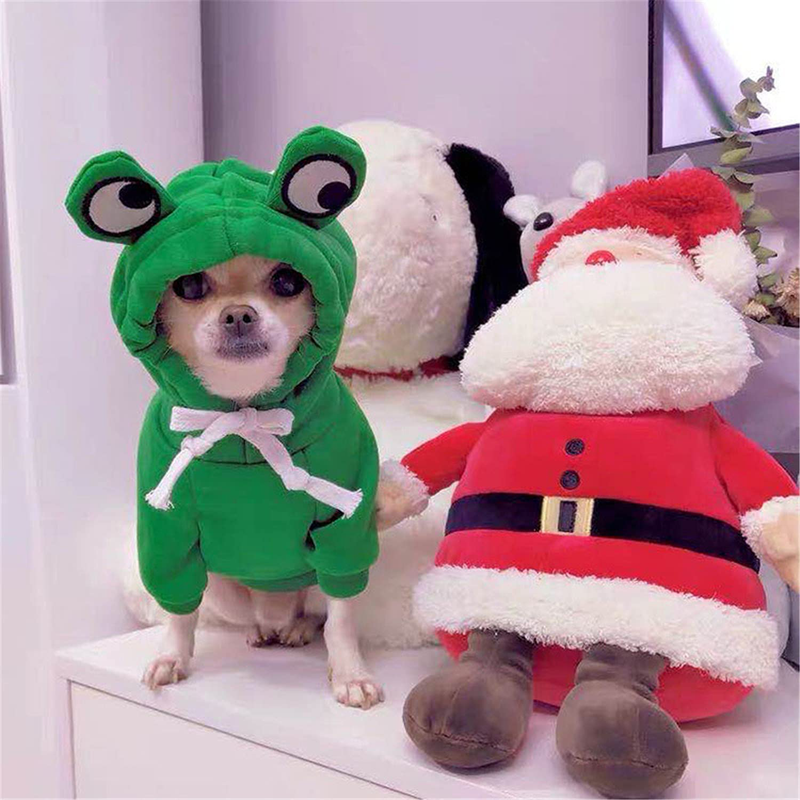 Frieyss Cute Green Dog Hoodie Clothes Costume Dog Fleece Sweater for Dogs Puppy Coat Dog Warm Clothe Animals & Pet Supplies > Pet Supplies > Dog Supplies > Dog Apparel Frieyss   
