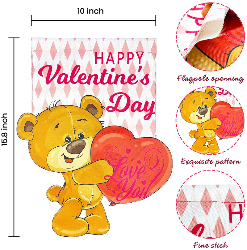 Teeker Valentines Day Decor - Valentines Day Flag Double Sided for Wedding Party Home Valentines Day Decorations Yard Outdoor Decoration 3D Print(Flag Pole NOT Included)… Home & Garden > Decor > Seasonal & Holiday Decorations Teeker   