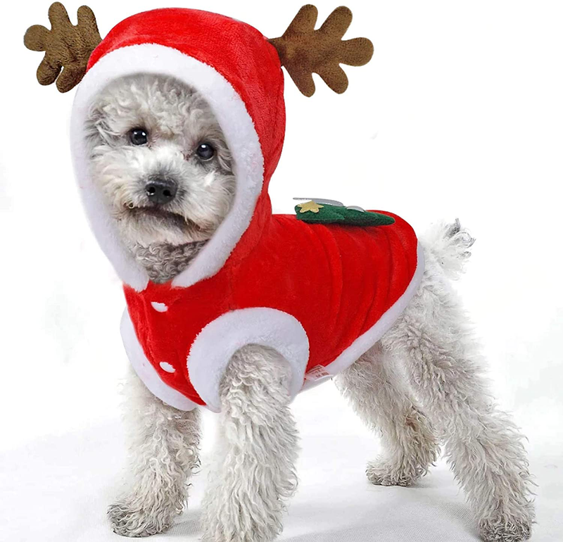 Pet Dog Christmas Clothes Costume, Dog Clothes for Small Medium Dogs and Cats Animals & Pet Supplies > Pet Supplies > Dog Supplies > Dog Apparel Puoyis Medium  
