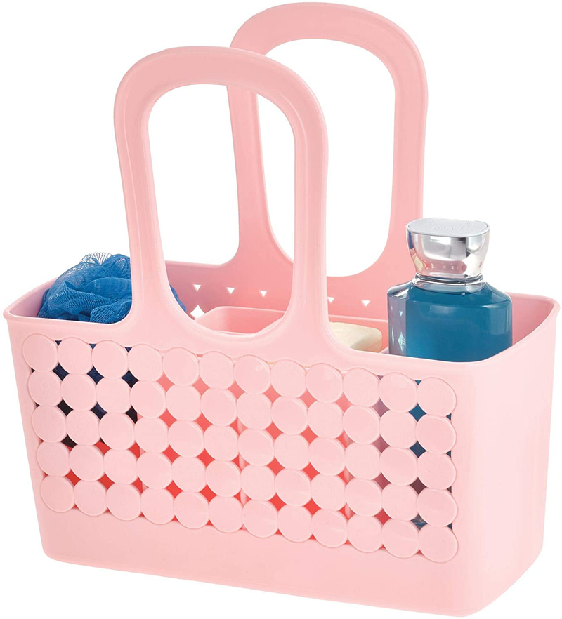 Idesign Orbz Bathroom Shower Tote for Shampoo, Cosmetics, Beauty Products - Small, Divided, Coral Sporting Goods > Outdoor Recreation > Camping & Hiking > Portable Toilets & Showers iDesign Blush  