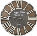 Rustic Farmhouse Roman Wooden Wall Clock Silver Hands (Redwood Lettering, 24 inch) Home & Garden > Decor > Clocks > Wall Clocks Oldtown Clocks Whitewood Lettering 24 inch 