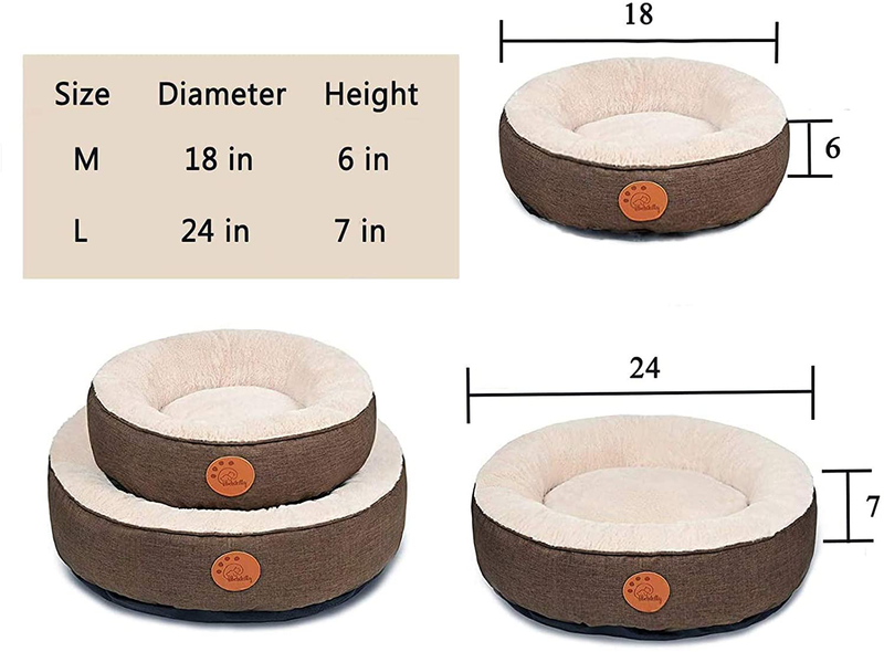 HACHIKITTY Washable Donut Cat Bed Round, Cat Beds Indoor Cats Medium, Big Cat Bed Machine Washable, 24 Animals & Pet Supplies > Pet Supplies > Cat Supplies > Cat Beds HACHIKITTY   