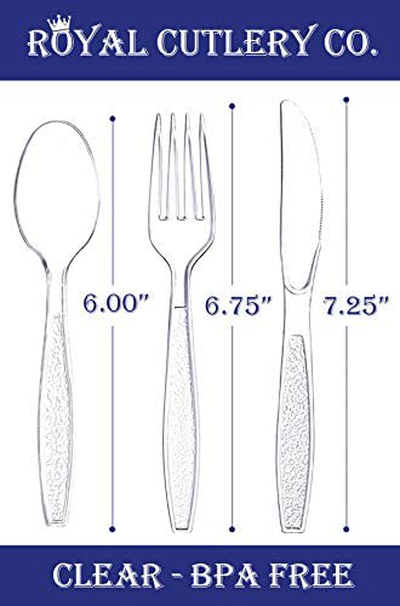 ROYAL CUTLERY CO. Disposable Cutlery set, Color: Clear, 360 Pieces, Heavy Duty Plastic Utensil Set, 180 Forks, 120 Spoons, 60 Knives. Home & Garden > Kitchen & Dining > Tableware > Flatware > Flatware Sets ROYAL CUTLERY CO.   