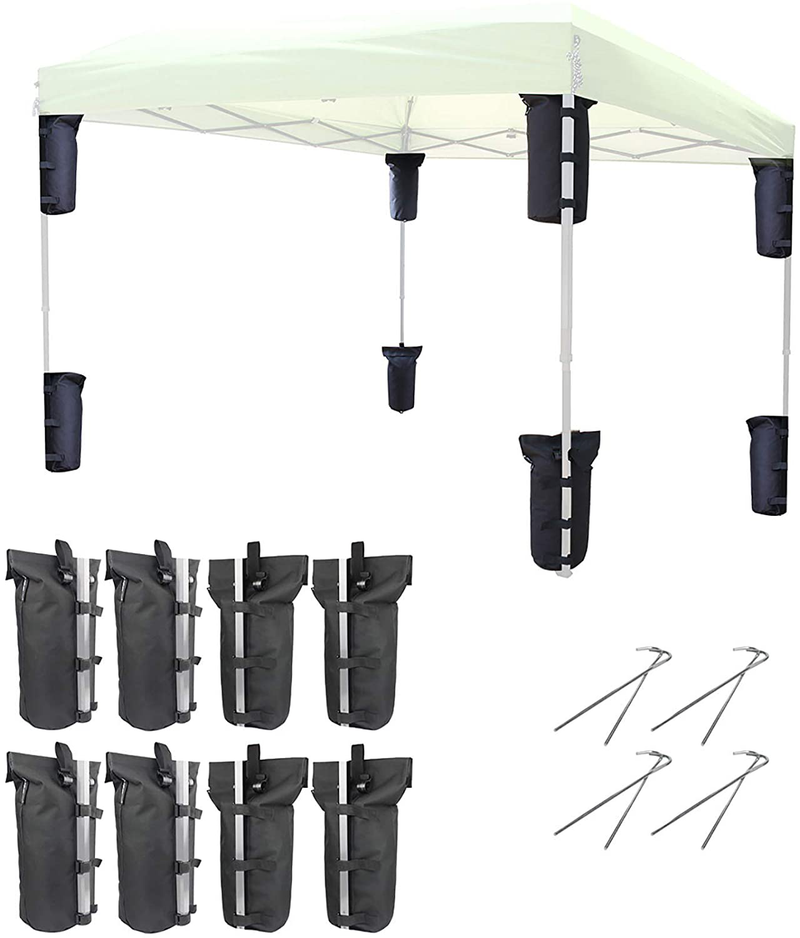 Explore Land 2-in-1 Weight Bag for Portable Pop-up Canopy Tent Gazebo Outdoor Up to 30 lb, Without Sand 01(8 Pack, Black) Home & Garden > Lawn & Garden > Outdoor Living > Outdoor Structures > Canopies & Gazebos Explore Land 8 PACK  