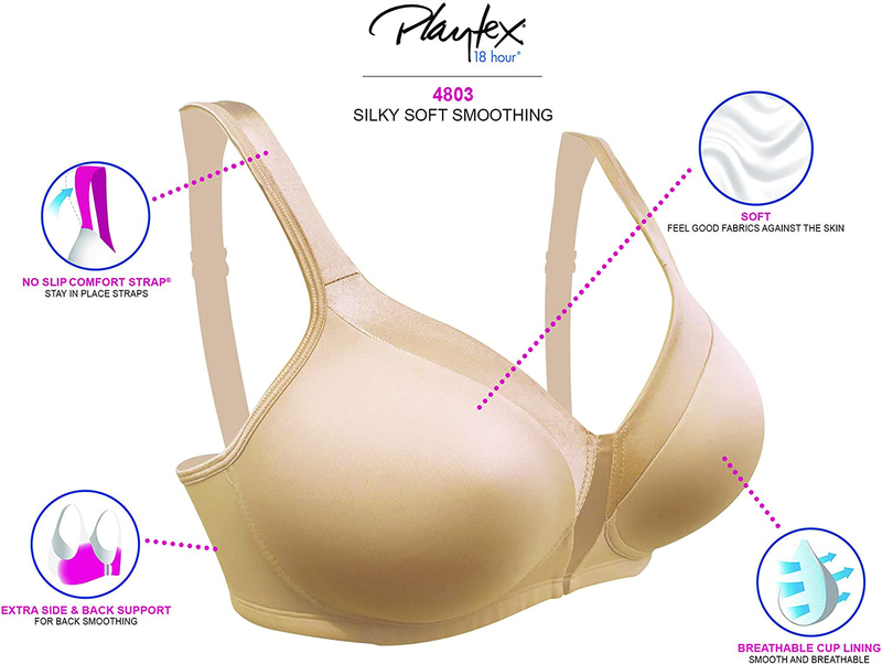 Playtex Women's 18 Hour Silky Soft Smoothing Wireless Bra Us4803