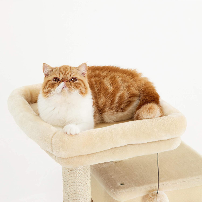 Lesure Cat Tree for Indoor Cats - Large Cat Tower Condos with Scratching Post and Platform, Multi-Level Pet Play House Stable Kitty Furniture, 34 Inches Tall Animals & Pet Supplies > Pet Supplies > Cat Supplies > Cat Beds LE SURE   