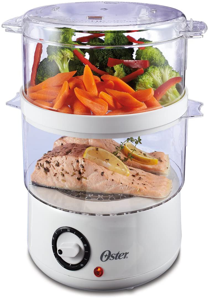 Oster Double Tiered Food Steamer, 5 Quart, White (CKSTSTMD5-W-015) Home & Garden > Kitchen & Dining > Kitchen Tools & Utensils > Kitchen Knives Oster Default Title  
