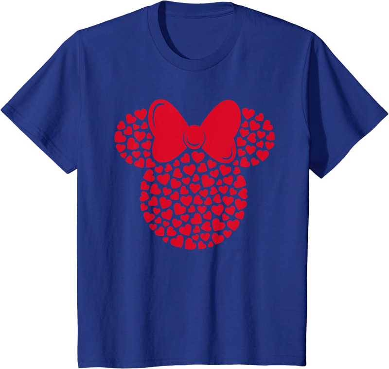 Disney Minnie Mouse Icon Filled with Hearts T-Shirt Home & Garden > Decor > Seasonal & Holiday Decorations Disney Royal Blue Youth Kids 12