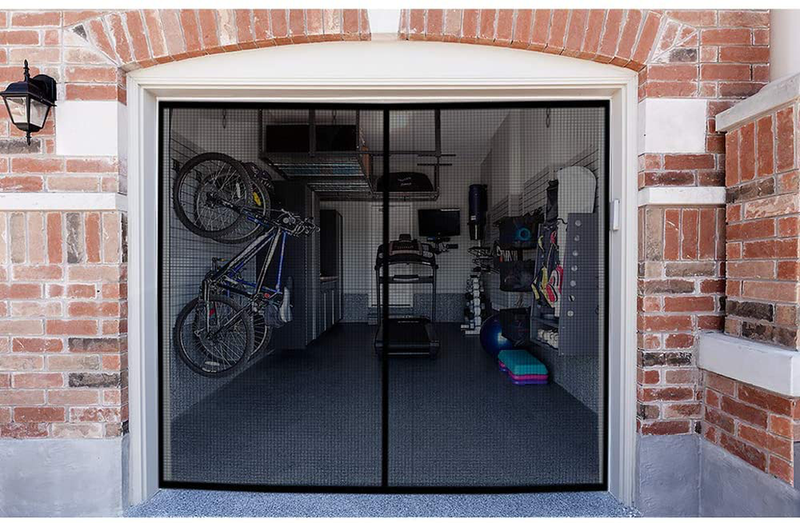 Garage Door Screen, 2 Car 16X7Ft Magnetic Closure Heavy Duty Weighted Bottom Screen Self Sealing Fiberglass Mesh anti Annoying Unwanted Animals Retractable Net - Easy Assembly & Pass-Through(Black) Sporting Goods > Outdoor Recreation > Camping & Hiking > Mosquito Nets & Insect Screens PICK FOR LIFE 8 x 7 FT  