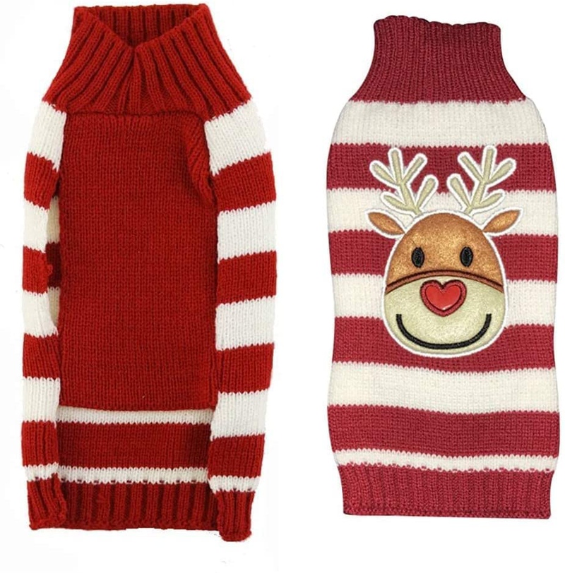 NACOCO Dog Reindeer Sweaters Dog Sweaters New Year Christmas Pet Clothes for Small Dog and Cat Animals & Pet Supplies > Pet Supplies > Dog Supplies > Dog Apparel NACOCO   