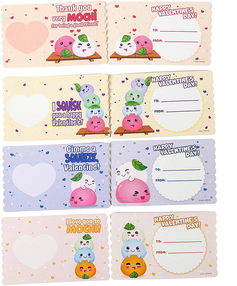 JOYIN 28 Pack Valentines Day Gift Cards with Gift Cute Kawaii Mochi Squishy to Squeeze Stress Relief Fidget Toy for Kids, Classroom Exchange Prizes Valentine Party Favor Toy Home & Garden > Decor > Seasonal & Holiday Decorations JOYIN   