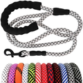 MayPaw Heavy Duty Rope Dog Leash, 6/8/10 FT Nylon Pet Leash, Soft Padded Handle Thick Lead Leash for Large Medium Dogs Small Puppy Animals & Pet Supplies > Pet Supplies > Dog Supplies MayPaw white 1/2" * 6' 