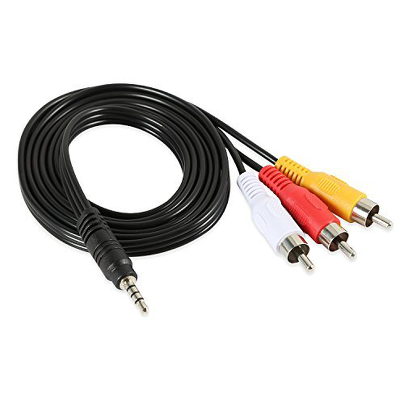 Onvian 3.5mm to 3 RCA Male Plug to RCA Stereo Audio Video Male AUX Cable 5FT Cord Electronics > Electronics Accessories > Cables > Audio & Video Cables Onvian   