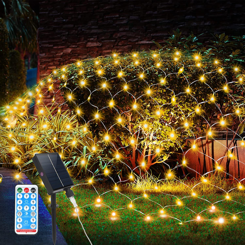 PLASUPPY Net Lights 360 LED Christmas Outdoor Mesh Lights, 12ft x 5ft Net String Lights with Remote and 8 Modes Waterproof for Halloween Yard,Xmas, Bushes, Wedding Decorations (Multi-Colored) Home & Garden > Decor > Seasonal & Holiday Decorations& Garden > Decor > Seasonal & Holiday Decorations PLASUPPY Warm White  